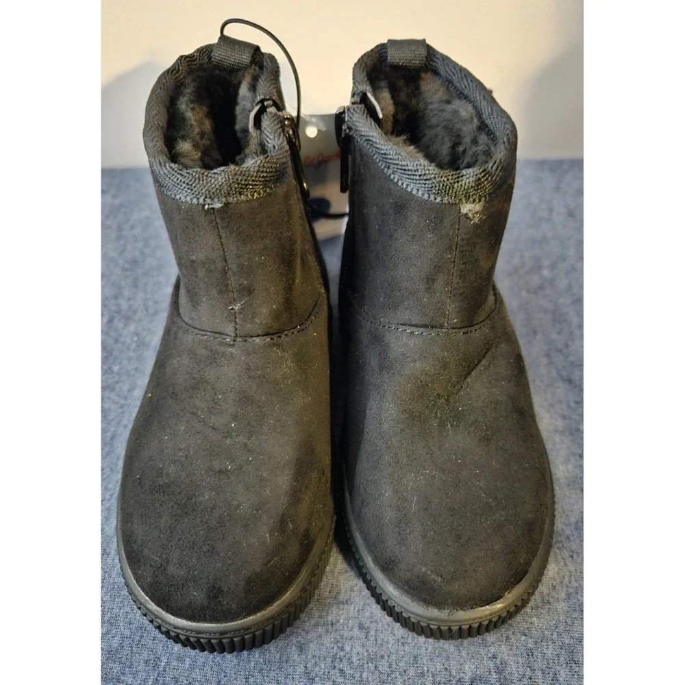 Cat & Jack Toddler Girls Arlo Zipper Winter Shearling Style Boots‎ Black Size 7